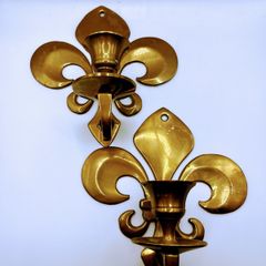 vintage brass wall candle holders