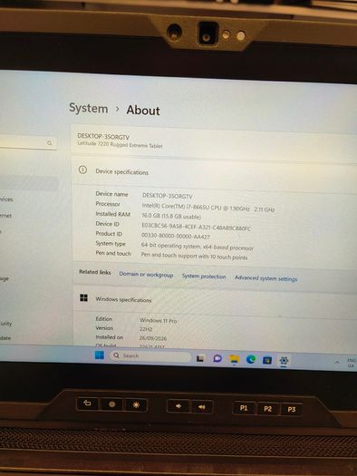 DELL Latitude 7220 Rugged Extreme Tablet with Keyboard, Intel Core i7-8665U 16GB 500GB SSD Windows 11 Pro TOUCH