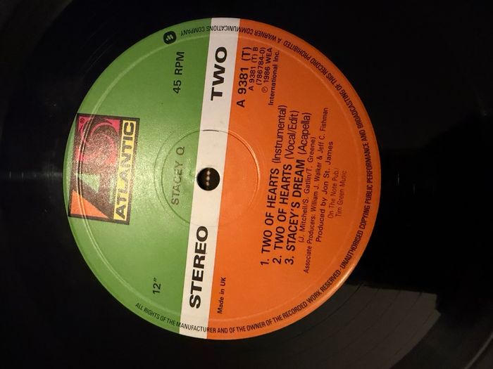 Stacey Q Two Of Hearts Original 1986 UK 12 inch European Dance Mix