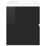 Sink Cabinet with Built-in Basin High Gloss Black Chipboard Image 9