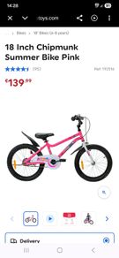 18 Inch Chipmunk Summer Bike Pink