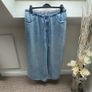 River Island Light Blue Wide Leg Pyjama Style Drawstring Jeans - Size 10 Short Image 2