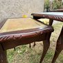 A vintage glass-protected, gold-tooled, leather top nest of tables Image 5
