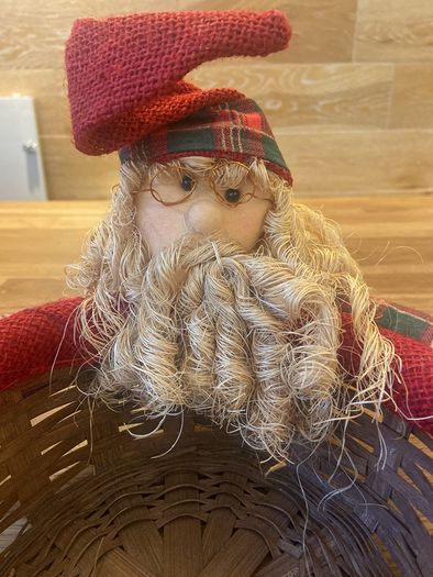 Christmas Santa Rattan Basket