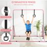 Adjustable Kids Gymnastics Bar with Rings - Folding Horizontal Training Kip Bar, 5 Height Levels, Non-Slip Base & Floor Rings, Indoor/Outdoor Gym Equipment for Children Image 4