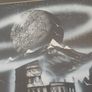 Original Surrealist Spray Paint Art. Professionally Framed 22 x 27 inches. Image 7