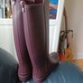 New burgundy tall rubber wellington boots - 38. Image 3