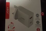 Joby USB Wall fast Charger White Dual Port 35W UK, EU, US adaptors included