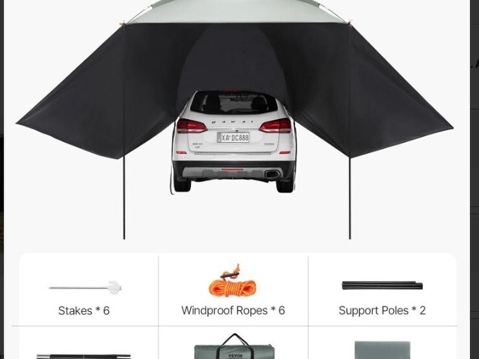 10ft x 7ft Vehicle Side Awning