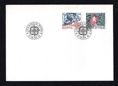 1981 Sweden (Sverige) EUROPA Stamps - Folklore Commemorative Stamps Plain envelope First Day Cover (FDC)