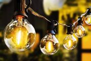 FREE EXPRESS SHIPPING LED Outdoor String Lights Mains Powered with Plastic Bulbs, 30FT Garden Patio String Lights Outdoor Festoon Lights with 16+1 E12 Bulbs for Indoor &amp; Outdoor