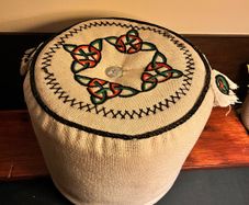 Handmade Fabric Ottoman with Celtic Elements