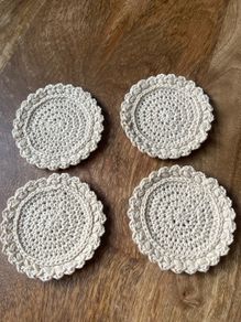 100% cotton crochet coasters