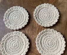 100% cotton crochet coasters