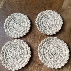 100% cotton crochet coasters