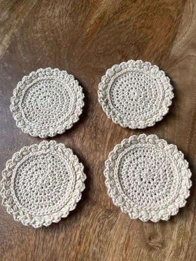 100% cotton crochet coasters