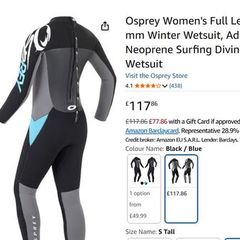 Wetsuit diving 5mm Osprey ladies