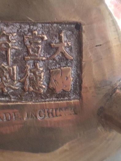 Vintage Tri Leg Incense Burner  Lidded Metal / Brass Chinese Marked   Old  Ceremonial/ Meditation  Clearing Energy/ Purification Ritual