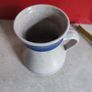 Handcrafted Blue Gray Glazed Art Studio Pottery Tall Mug AS Flower VASE Image 7
