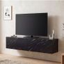 120cm Wall Mounted TV Stand   Modern Marble Effect Floating Entertainment Unit with Storage Image 3