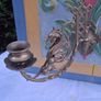 2 X Victorian Hanging Mahogany Wall Panels with Brass Dragon Sconces Image 10