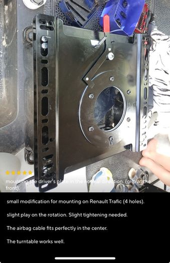 Manual swivel base business car VW T5 T6 driver / passenger side swivel console for original seats