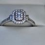 18ct White Gold Square Halo Cluster Diamond Engagement Ring Image 4