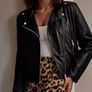 Women's Style Faux Leather Motorcycle Jacket Image 5
