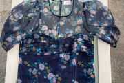 Bnwt Savida blue organza top