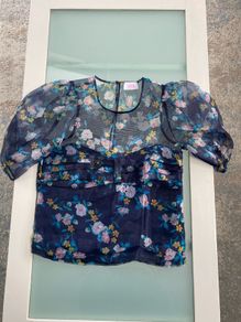 Bnwt Savida blue organza top