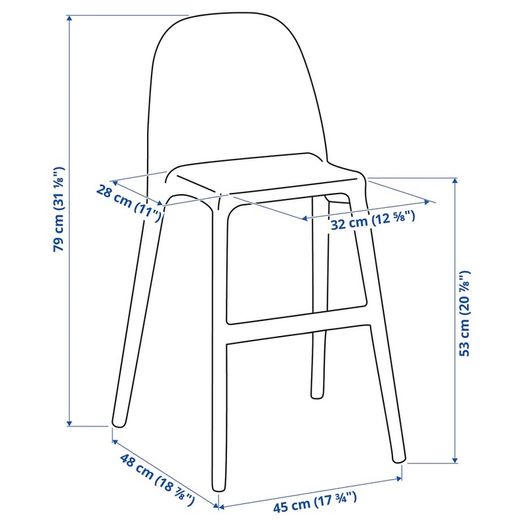 ikea 'urban' junior chair (white) x2