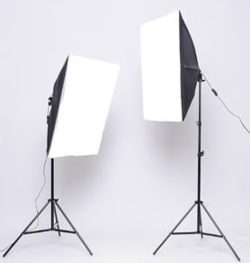 Photography Lighting Kit 2x 135W Continuous Lighting Kit 20"x28"/50x70cm Softbox Soft Box Photo Studio Set Light Bulbs Lamp 5500K Photography E27 Socket Softboxes UK Plug