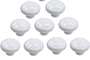 10Pcs Round Colorful Ceramic Cabinet Knobs Single Hole Pull Handle for Drawer,Cupboard,Dresser,Door White (FREE POSTAGE)