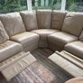 Corner sofa cream leather Image 4