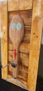 Rustic "fork u" wood art wall sign