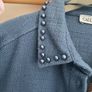shacket jacket powder blue with pearl detail gallery Dunnes stores medium Image 3