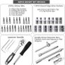 FREE SHIPPING 46 Piece 1/4 Inch Drive Socket Set&Tool Sets,Ratchet Wrench Set with 4-14mm Cr-V Sockets,Screwdriver Bits,Extension Bars for Household Car Bike Repair Image 5