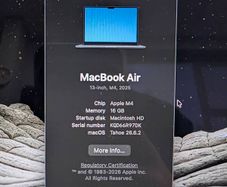 Apple MacBook Air 13-Inch (M4, 2025) - 16GB RAM - Midnight - Pristine / Like New