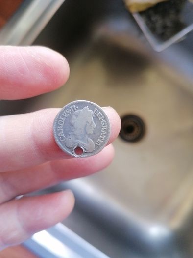 1679 UK Silver Three Pence Coin