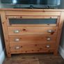 Pine chest of drawers and matching desk Image 2