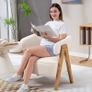 Boucle fabric lounge chair, padded armchair Image 3