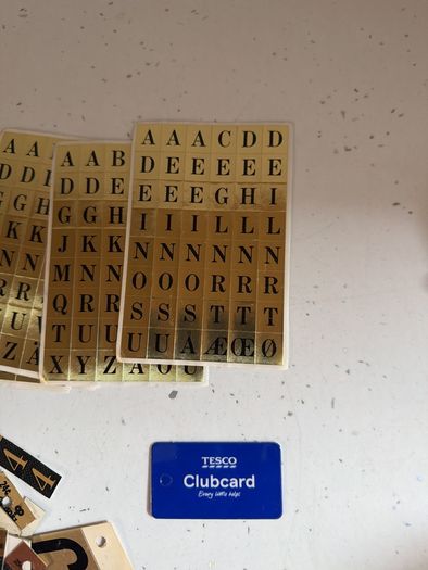 Adhesive numbers and letters  black gold metal