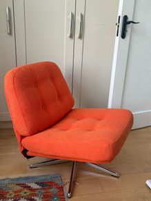 nordic orange swivel chair