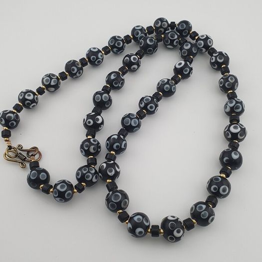 Vintage Venetian Style Thousand Eyes Glass Beads Necklace