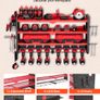 Heavy Duty Wall Mounted Power Tool Organiser  4 Tier Garage Storage Rack with 8 Drill Holders Image 4