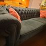 Green velvet 3 seater Chesterfield sofa Image 3