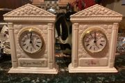 Donegal Belleek china mantle clocks