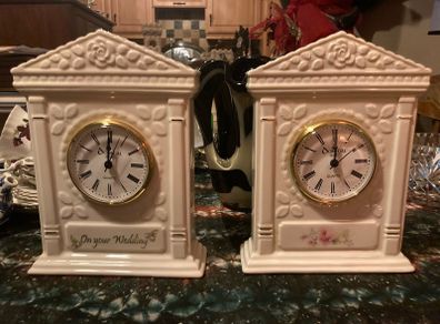 Donegal Belleek china mantle clocks
