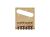 Telecaster 6-Saddle String-Thru Bridge, Modern Saddles (Gold)