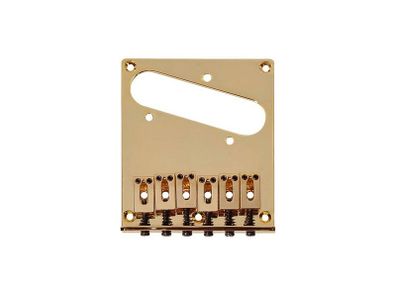 Telecaster 6-Saddle String-Thru Bridge, Modern Saddles (Gold)